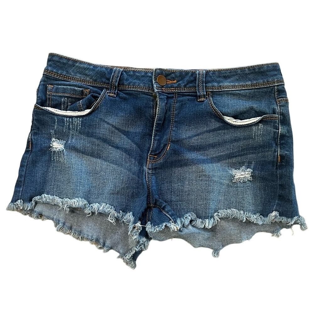 Forever 21 Womens Cut Off Denim Shorts Blue Size 30